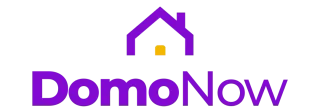 domonow-logo.webp Logotipo de DomoNow: texto en morado y negro, ícono de casita morada con cuadrito amarillo